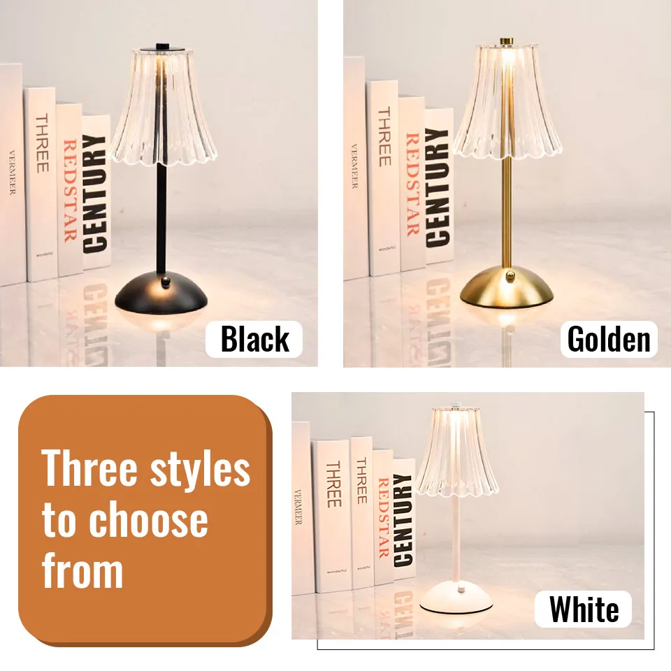 LED Lighting Desk Lamp 3 Color Dimming Touch Control USB Charging Night Lamp Touch Bedside Table Lamp For Bar Bedroom Room Decor