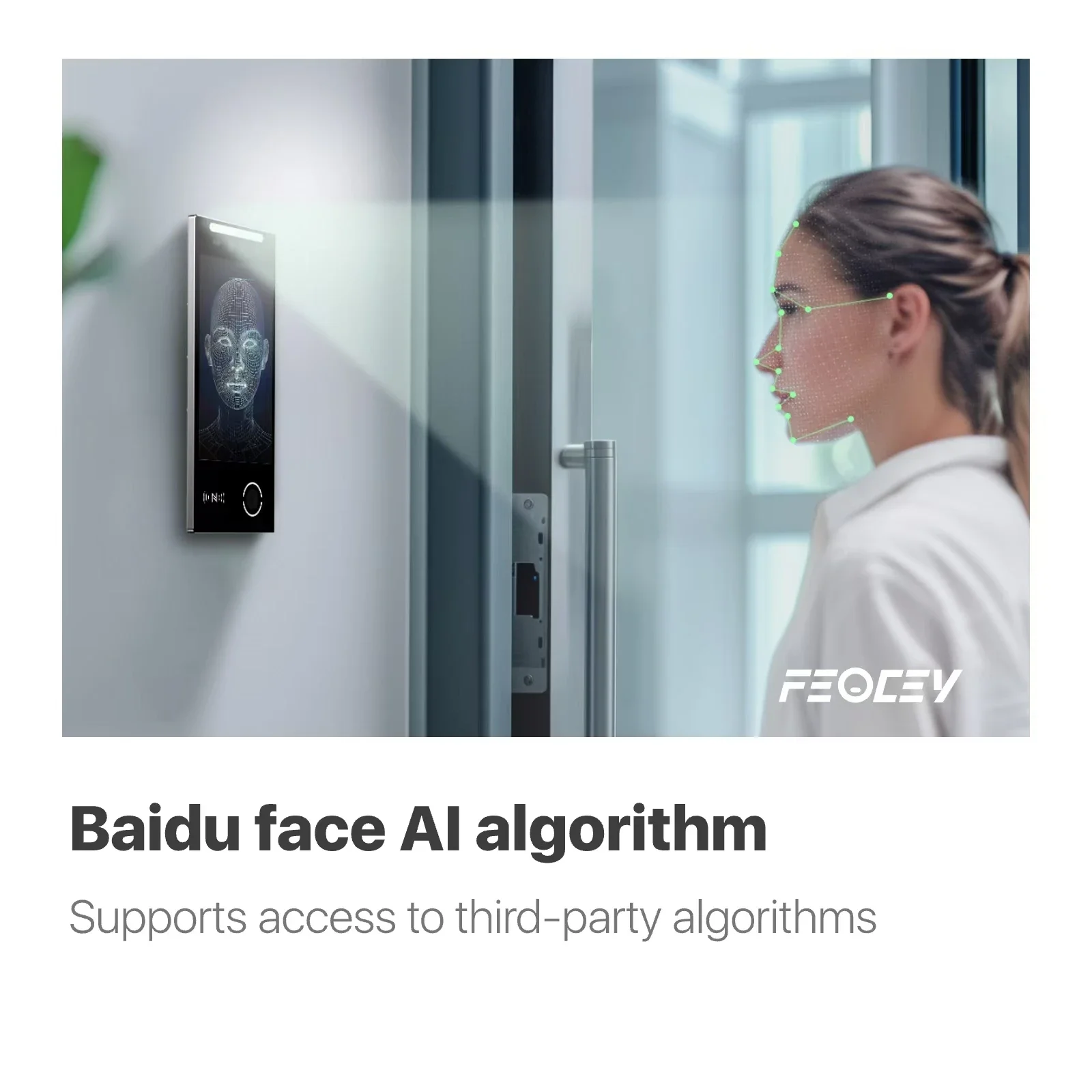 

Прожектор Feocey FCV5006 Лидер продаж Android11 Биометрический контроль доступа для лица NFC RFID 13,56 QR POE Запись времени WIFI AI Fa