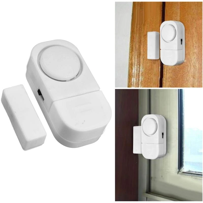 2Pcs/Pack Independent Wireless Magnetic Sensor Alarm System for Window Door Home Security Burglar Protection