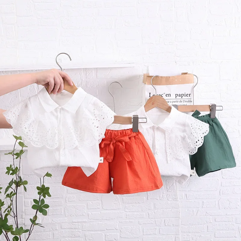 

New Summer Fashion Baby Clothes Suit Children Shirt Shorts 2Pcs/Set Toddler Girls Clothing Infant Casual Costume Kids Tracksuits