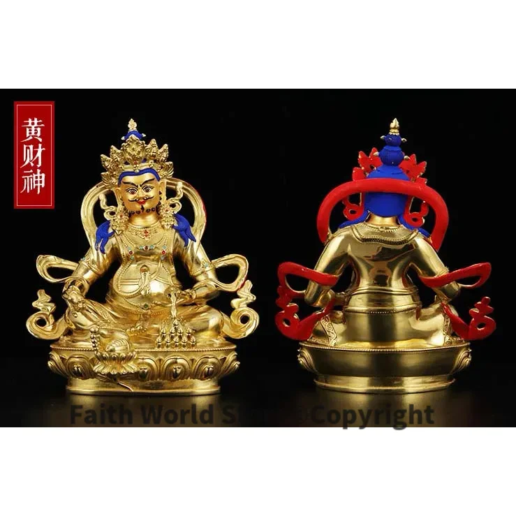 Special Offer 21CM -High grade Buddha HOME Company Money drawing full Gilding Gold-plated Yellow Jambhala Zambala Buddha statue