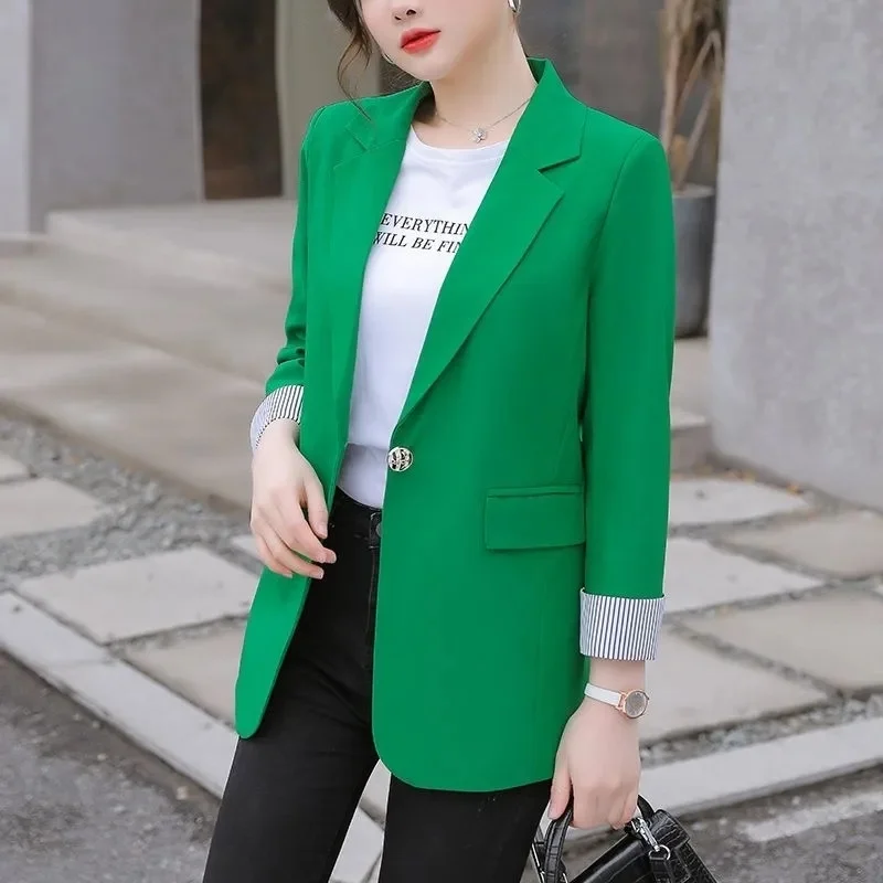 Primavera autunno Ladies Blazer New Fashion Slim Women Blazer Jacket bianco verde rosa Suit soprabito donna top cappotti capispalla 4XL