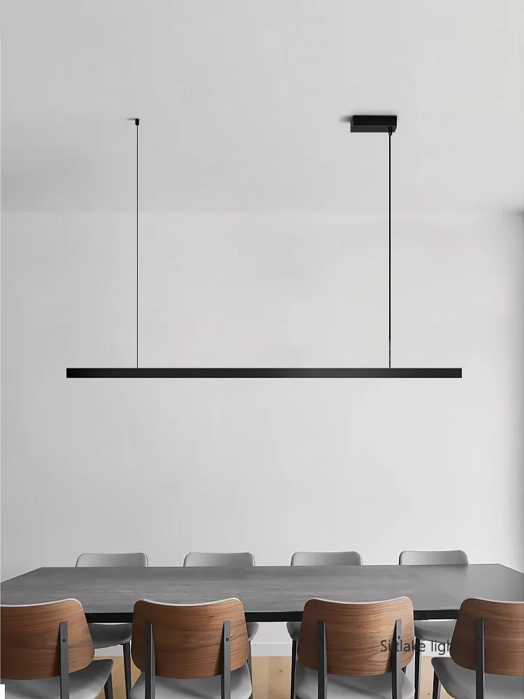 Luces colgantes luces de restaurante nórdico moderno minimalista Oficina barra larga comedor candelabros lámparas de cocina lámpara LED