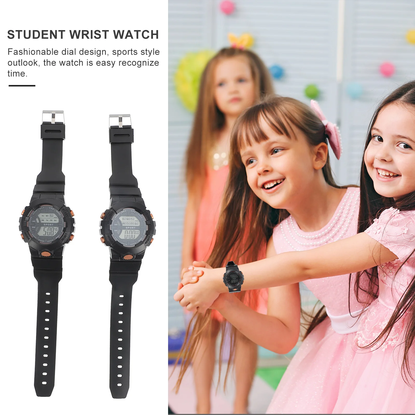 

2Pcs Outdoor Digital Watches Unisex Design Suitable for Men Women Children Students Multi-Functional Sports Kids Digital Watches