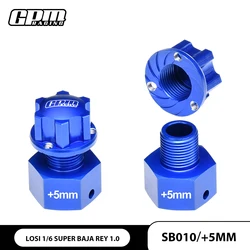 GPM 7075 legering 20 mm zeskantadapter (+5 mm) voor LOSI 1/6 Super Baja Rey 1.0 / 2.0