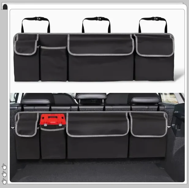 

Adjustable Trunk Organizer Backseat Storage Bag High Capacity Multi-Use Oxford Car Seat Back Organizers Car Interior Accessories