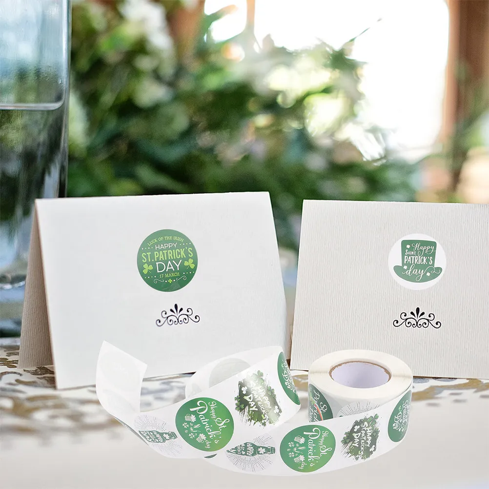 

2 рулона круглых наклеек ко Дню Святого Патрика, с сильным клеем, для упаковки подарков, декоративные наклейки для конфет, наклейки для вечеринок