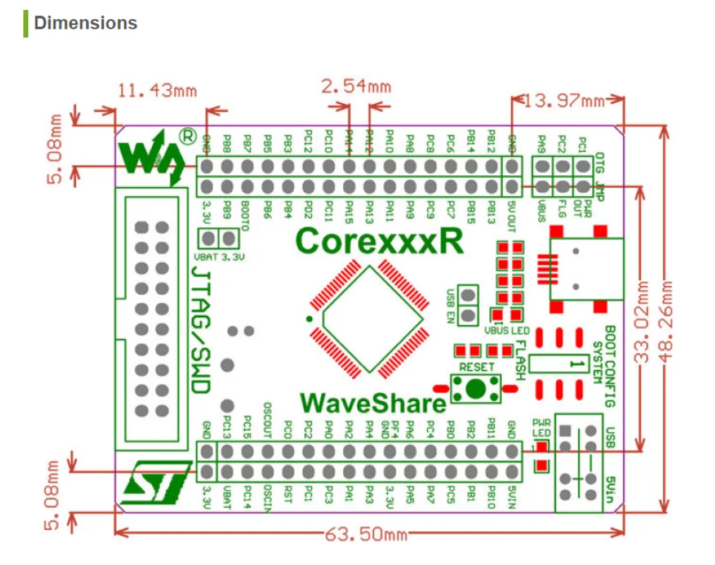 Imagem -05 - Placa de Expansão io Completa Dispositivo Mcu Jtag Swd Depurar Interface Stm32 Stm32f405rgt6