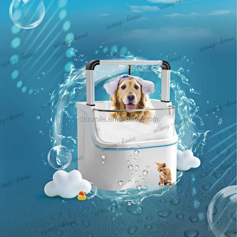 FG 2026 USMILEPET Acrylic Pet SPA Bathtub With Surfing , Colourful Lights, Ozone, Milk Bath Dog SPA Bathtub For Pet Salon
