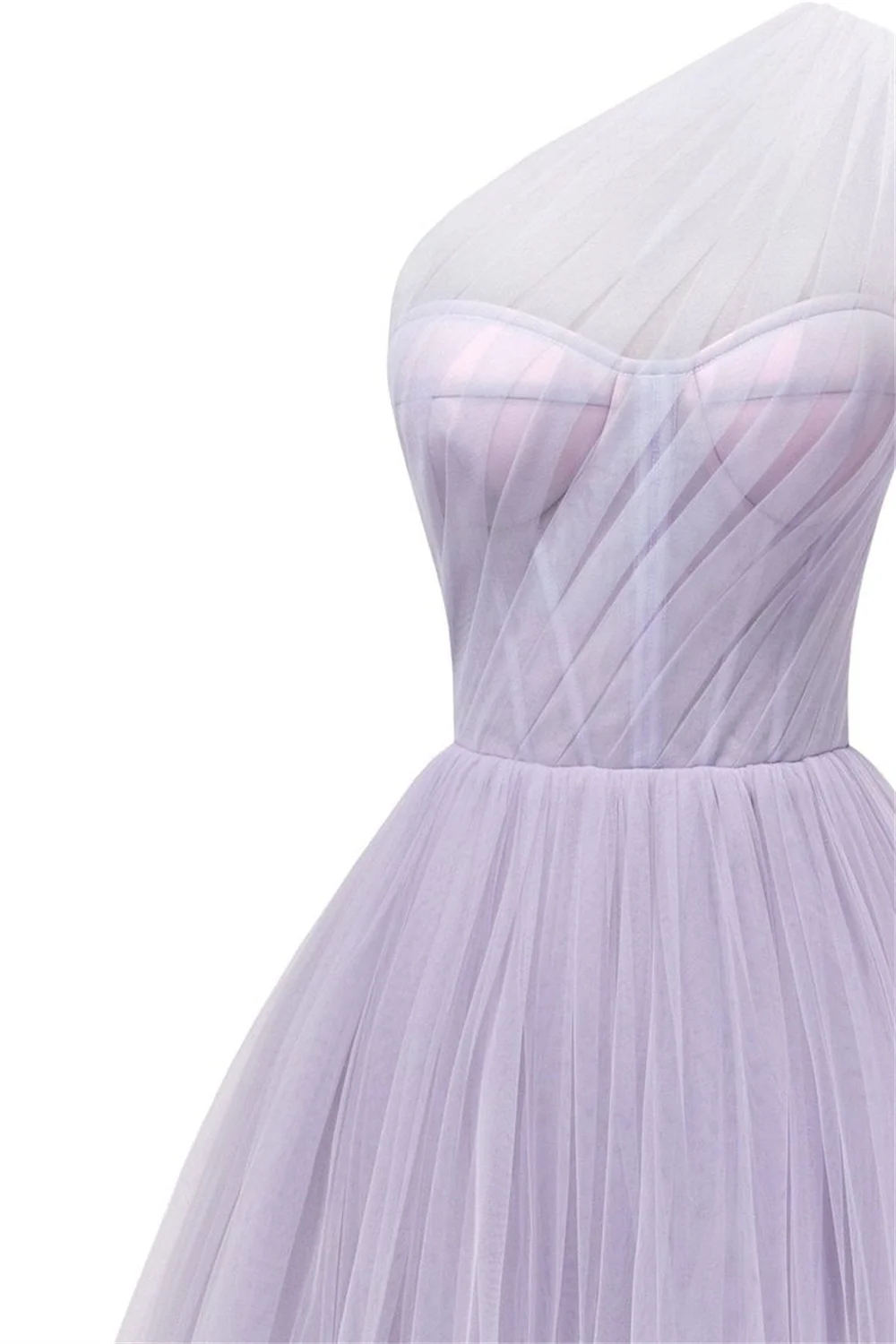 Amanda Sexy One Shoulder Knee Lenght Prom Dress 2023 Ball Gown Tulle فساتين مناسبة رسمية  Sweet Lavender Vestidos De Noche