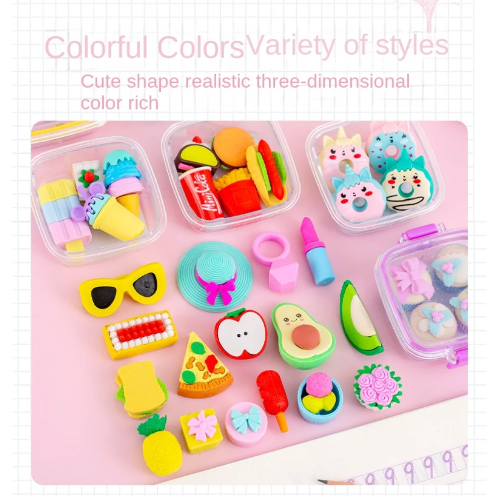 Stretchable Cartoon Eraser High Elastic Traceless Box-packed Eraser Dustless Funny 3D Shape Eraser Primary School