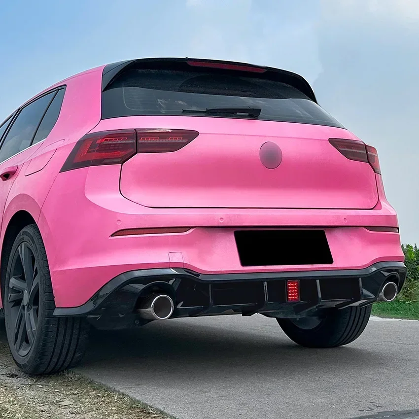 Golf mk8 gti pára-choques traseiro divisor preto brilhante com estilo da lâmpada spoiler traseiro para vw golf mk8 gti 2020-2024 acessórios do carro