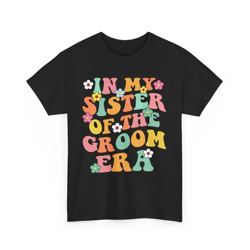 

Футболка в стиле ретро для сестры жениха, забавная свадебная вечеринка, красочная свадьба