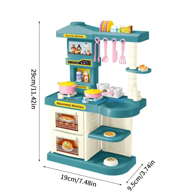 090B Set giocattoli da cucina compatti Design facile da riporre per organizzazione senza sforzo Perfetto per l'uso o in