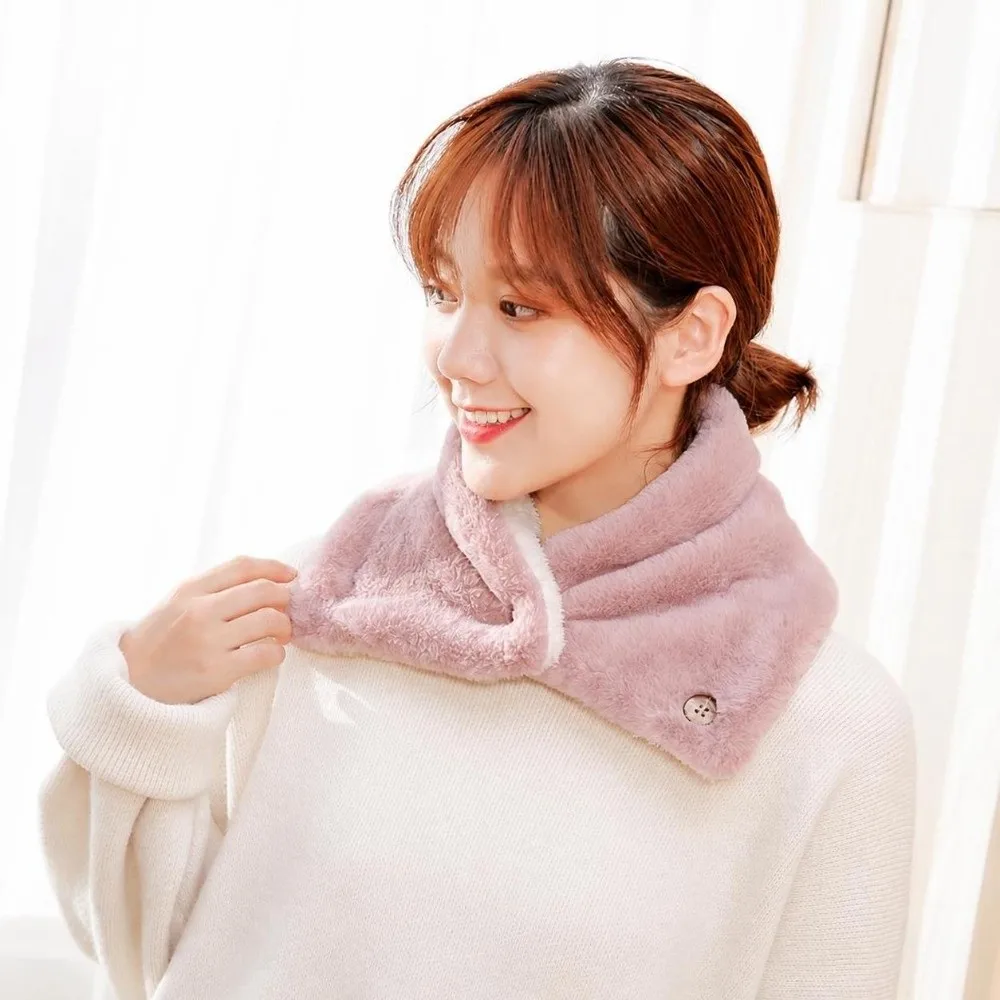 New Double-Layer Faux Fur Scarves hickening Solid Color Circle Scarf Soft Warm Winter Neckerchief Women
