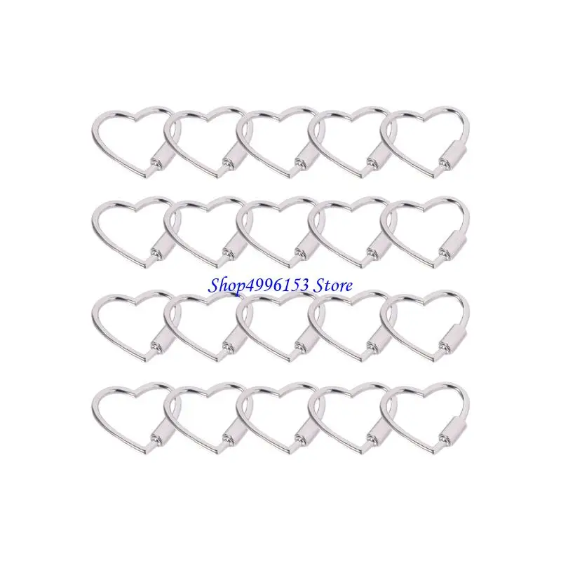 

Q0KE Sturdy Alloy Heart Shaped Keychain Clip Dog Chain Buckle Jewelry Making Supply For Bags Purses DIY Jewelry Accessories