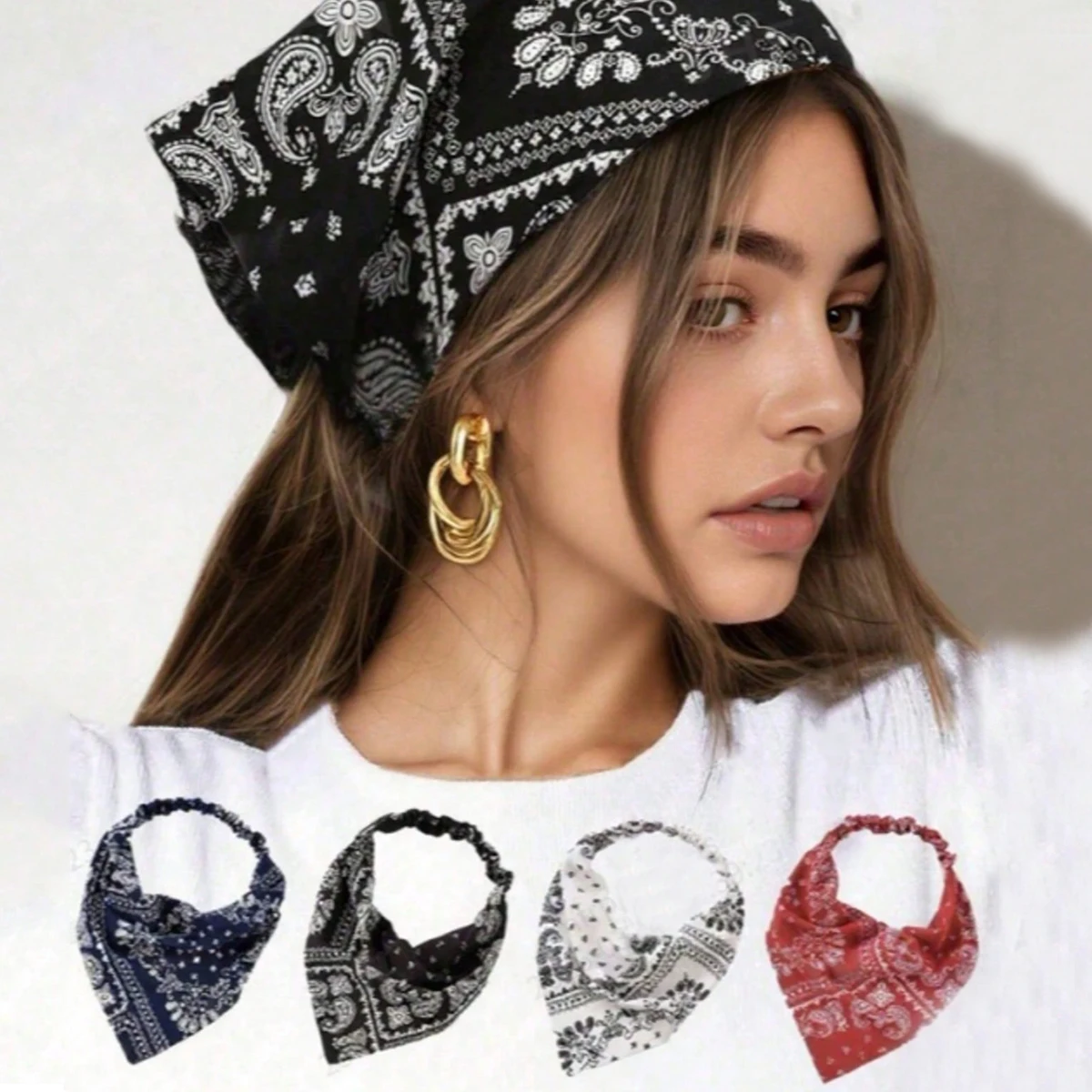 1pc Women's Fashion Paisley Print Headband, Sun Protection Sweat-Absorbing Elastic Headband, Suitable for Outdoor Sports, Street