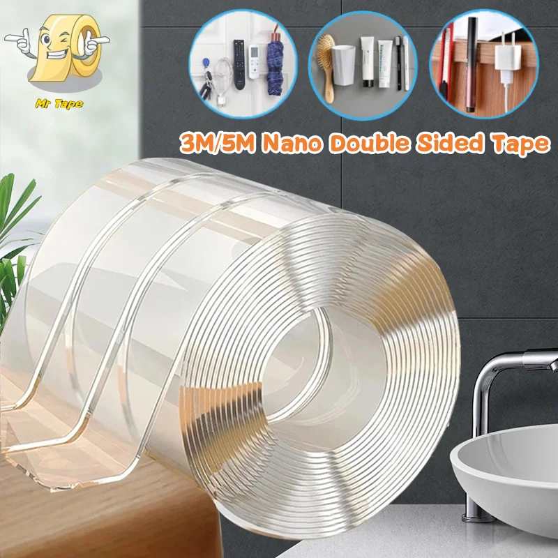 

Super Sticky Double Sided Adhesive Tapes Heavy Duty Transparent Washable Ultra-strong Two Sided Mounting Tape Strips for Decor