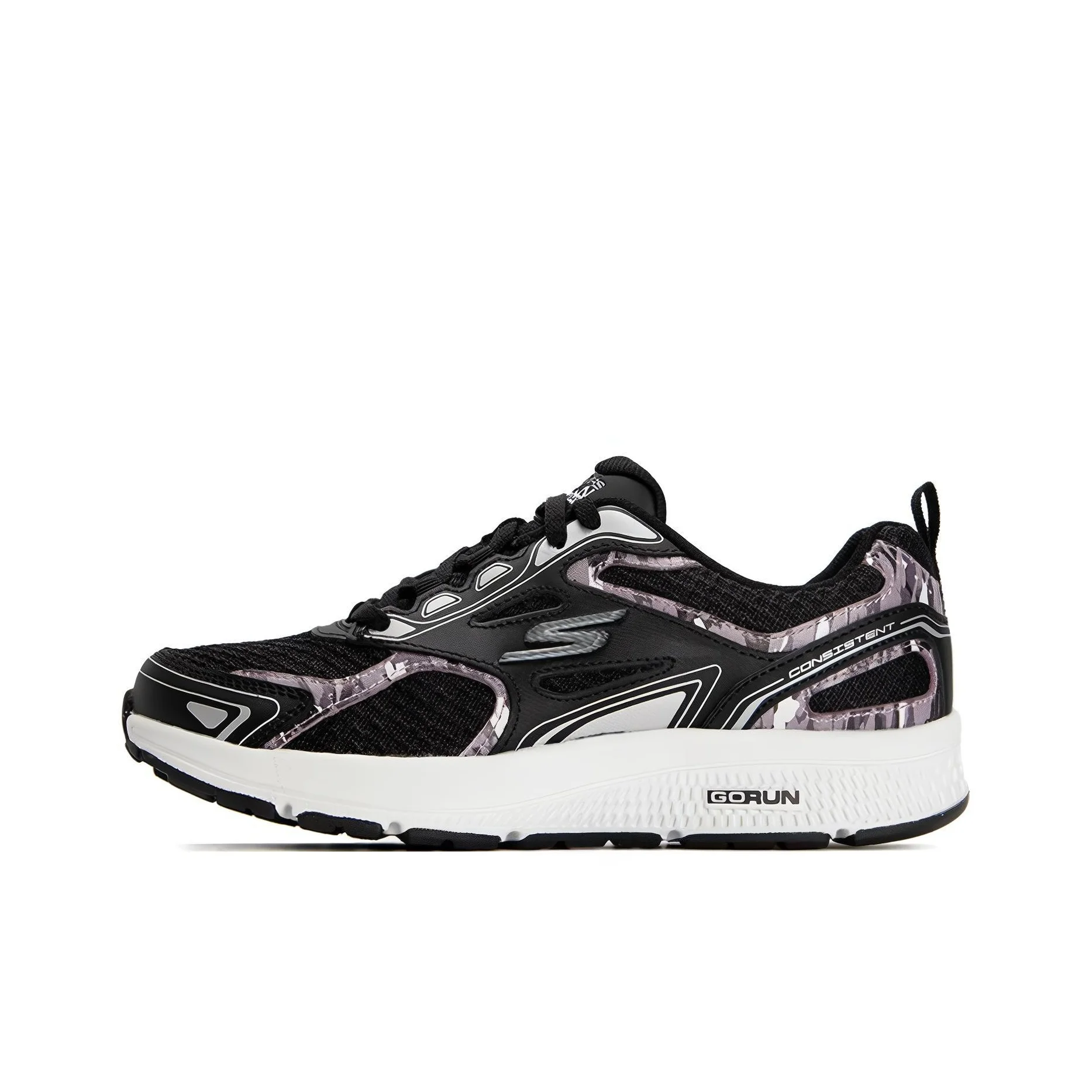 Skechers Go Run Consistent Low top Running Shoes Women's White Black 128270-BLK