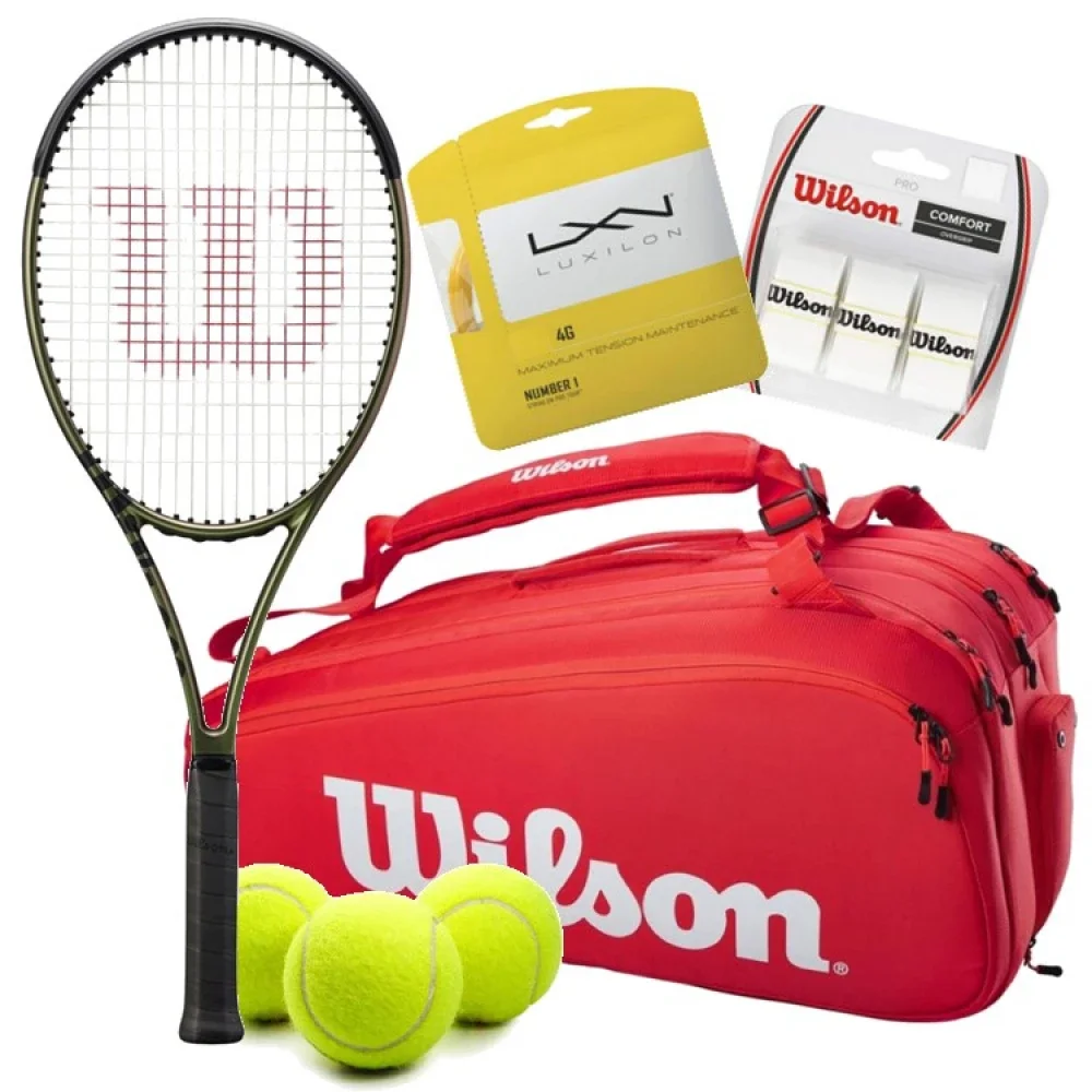 Wilson 2023 Super Tour Pro Staff 2-15 Pack Fine-knit Coating Tennis Bag 3-Decks Racket Backpack Racquet Bag with Thermoguard Red