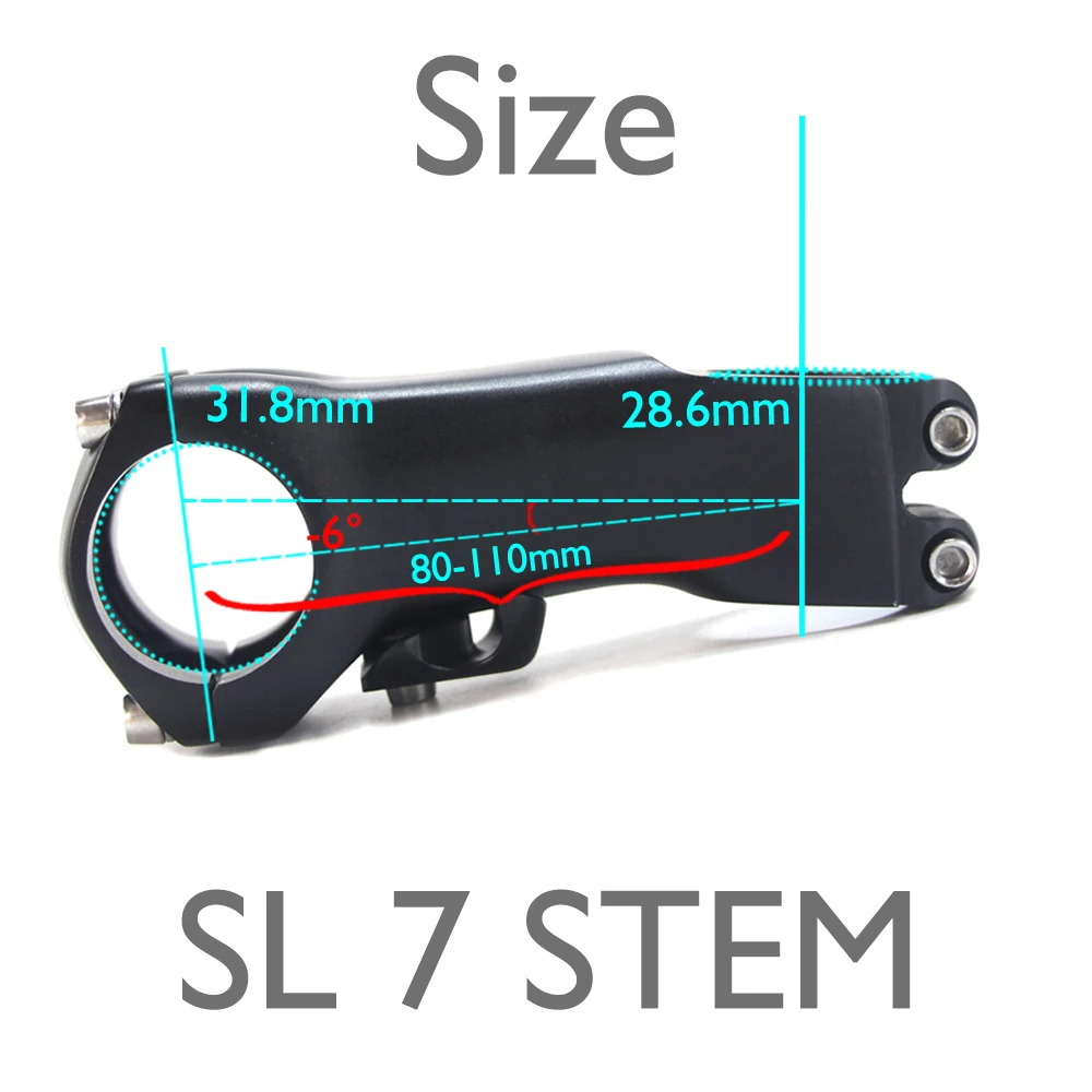 VG/SL7  Aluminum Alloy 6Degree Bike Stem 90-110mm Bicycle Computer Stand SL7 Gasket and Cover Cycing Parts
