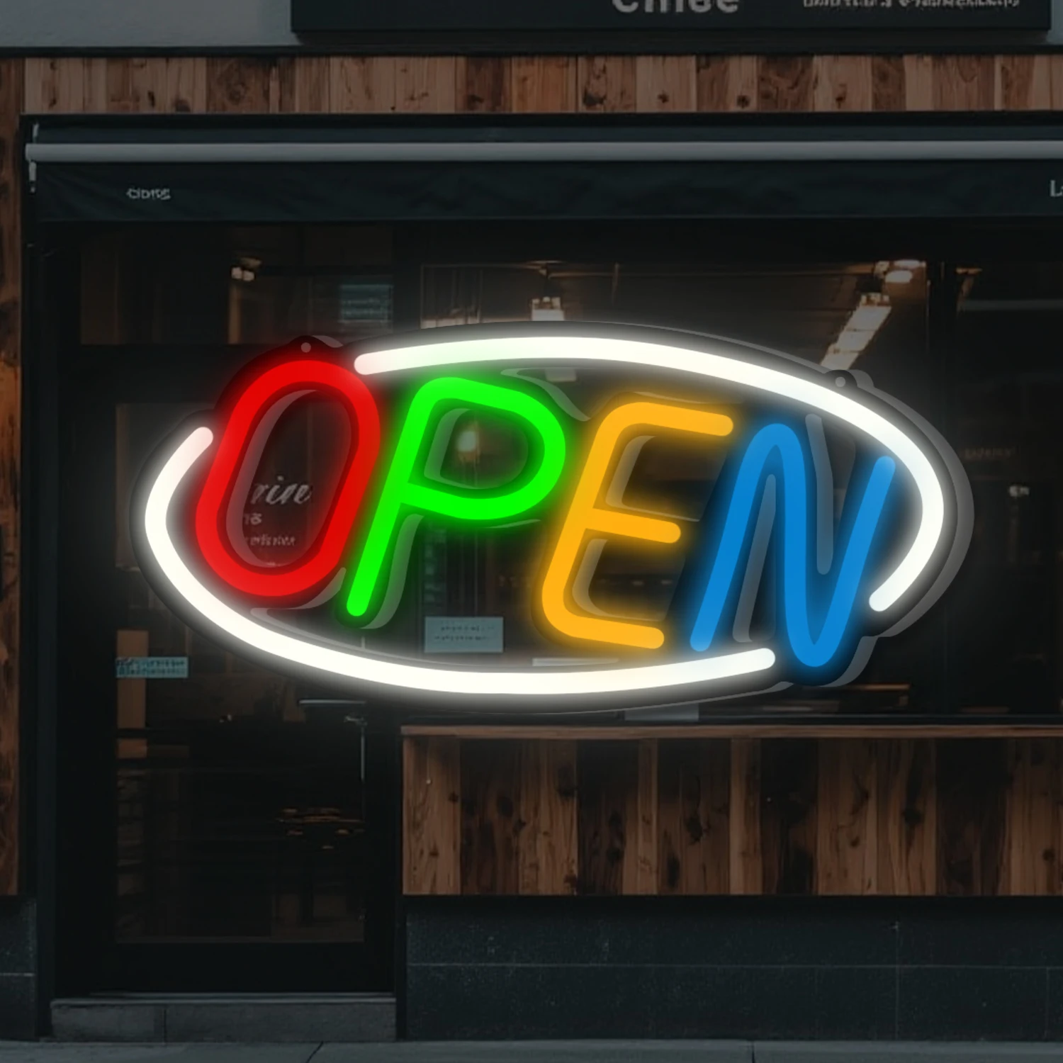 1 لافتة نيون مفتوحة تجارية، شاشة عرض ملونة لوحة إعلانية نابضة بالحياة، مثالية للمحلات التجارية والمطاعم والحانات والفنادق