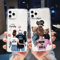 Clear Phone Case for IPhone 15 14 13 12 11 Pro Max XS MAX XR X Mini 7 8 14Plus SE2 Super Mom Girl Dad Son Baby Queen Cover Funda