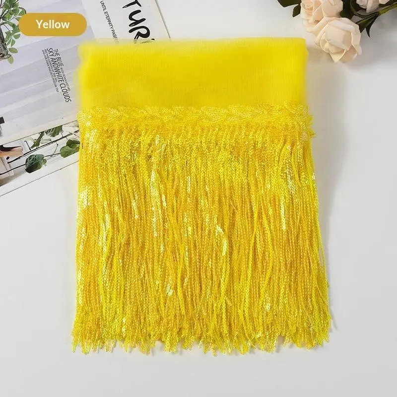 5 Yards Polyester-Pailletten-Quasten-Spitzenborte, Fransenband für Kleidungsdekoration, DIY-Nähzubehör – Detail 5