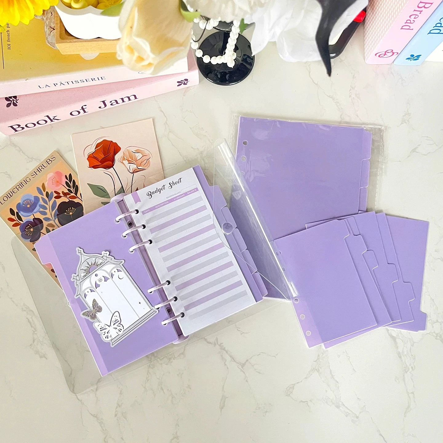 A4 A5 A6 A7 Purple  Paper Index Divider For Binder Planner Notebook Stationery Notebook Paper Divider Accessories