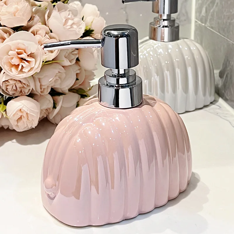 Soap Dispenser 350ml Refillable Ceramic  Portable Lotion Bottle Dispenser for Hotel Laundry Room Hom