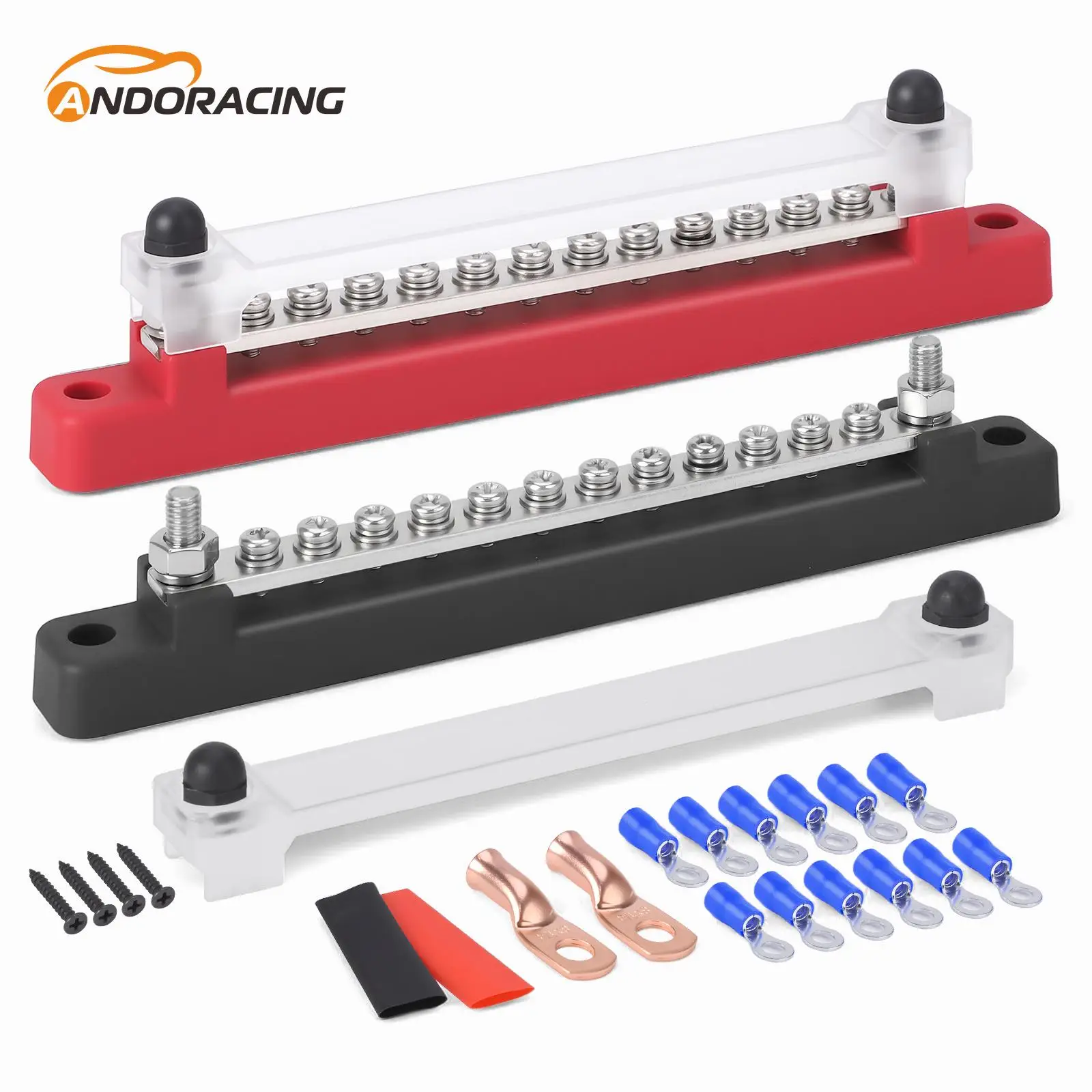 12Way 48V Bus Bar M6 Stud Power Distribution Block 150A Electrical Terminal Block BusBar with Cover For Truck Boat Car Camper RV