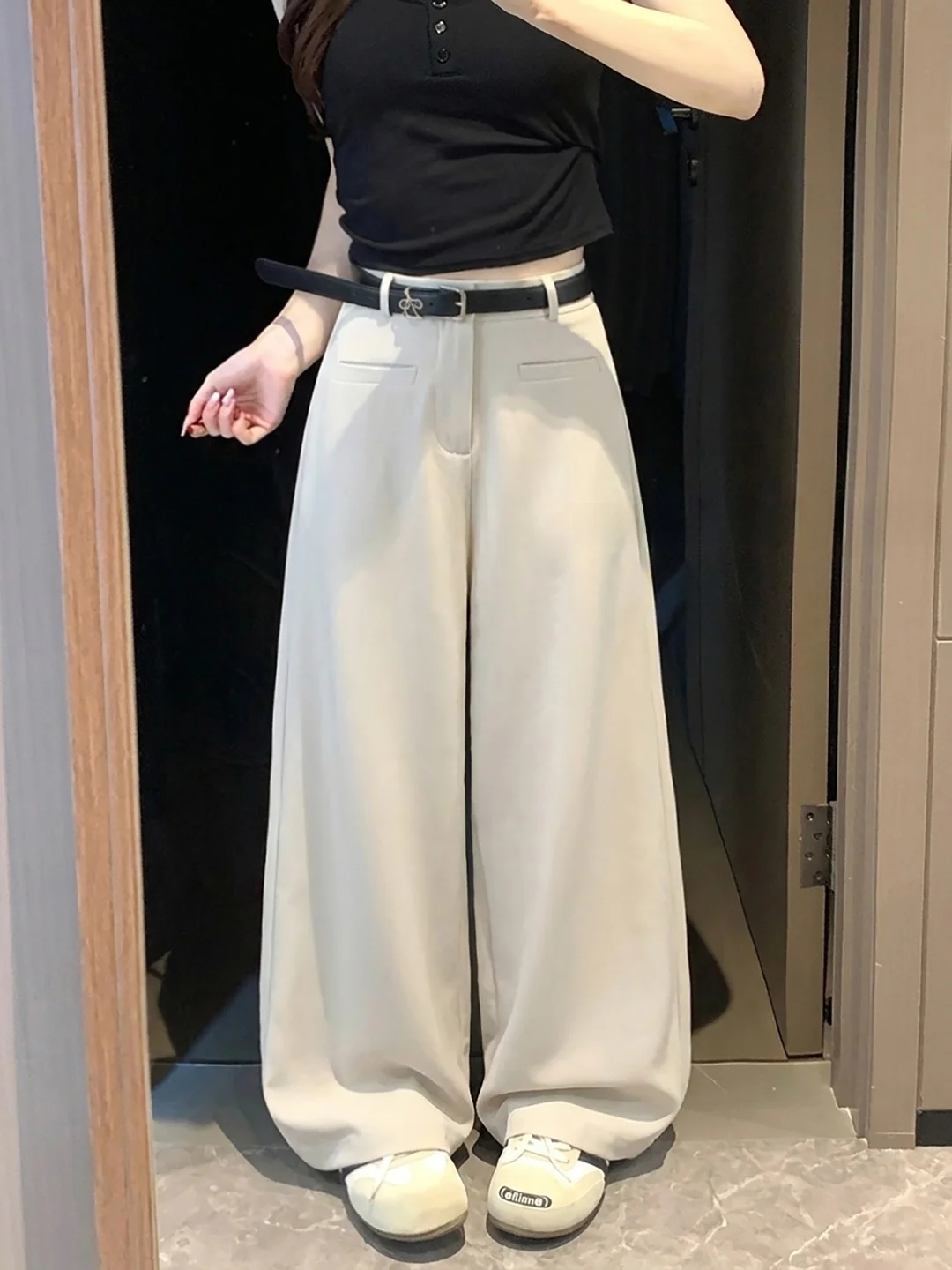 

Spring Summer New Casual Pants High Waist Loose Trousers Trendy Suit Style Women's Fashion Design Sensation Wide Leg Pants