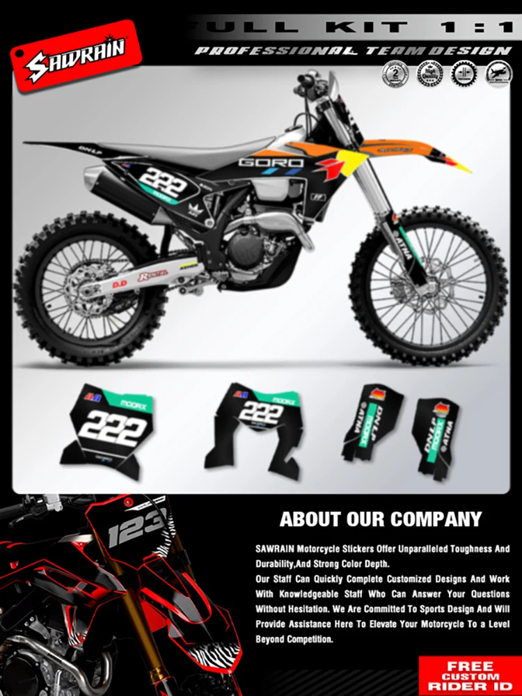 AliExpress MCHMFG Sawrain Dirt Bike Stickers Kit For KTM EXC XCW 150 200 250 300 350 400 450 500 2024 2025 2026 SX SXF 2023 2024 2025