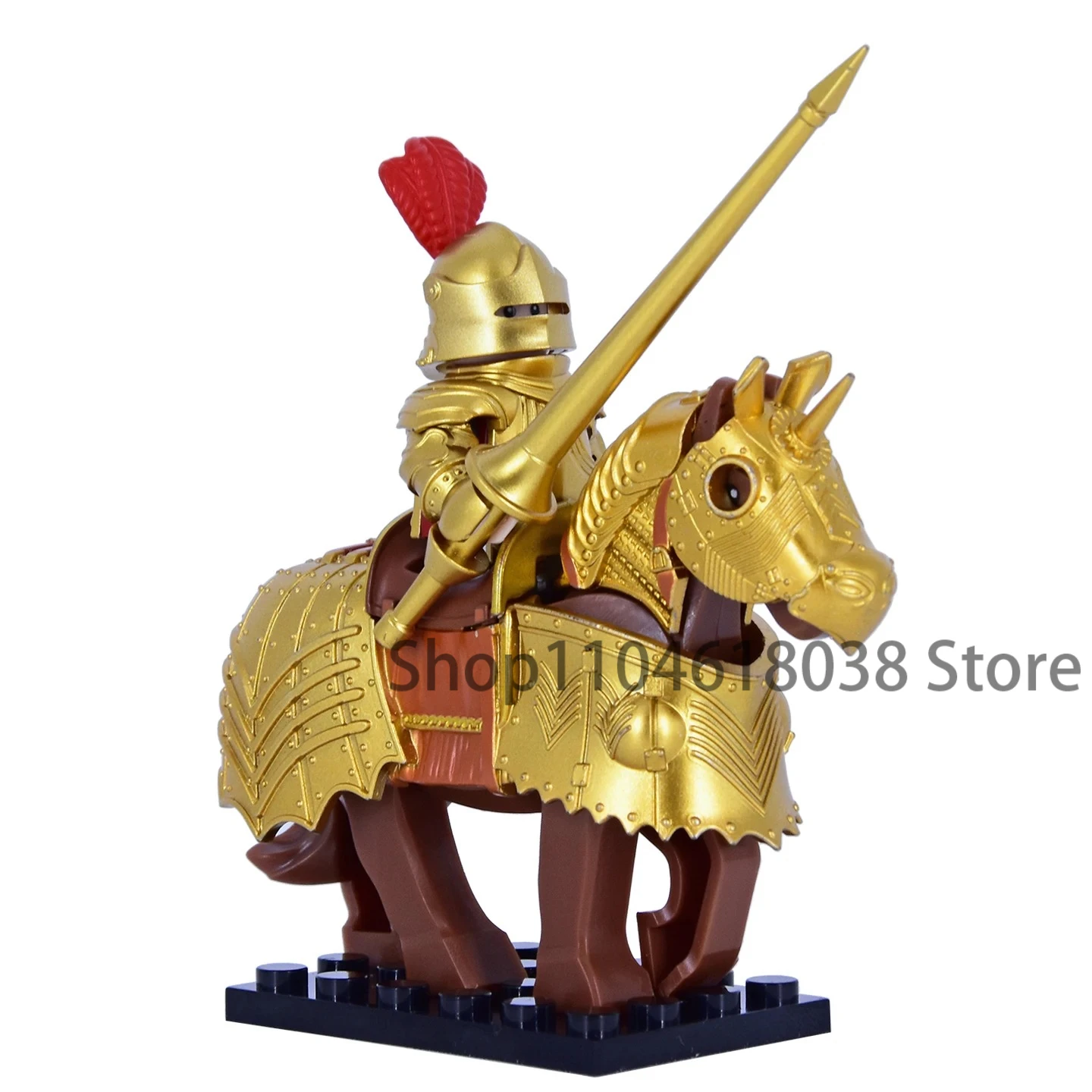 V1002 Mittelalterliche Bogenschützen Ritter Burgwächter Palädiner Ritter Schwarze Adler Ritter Schwere Rüstung Baustein-Zubehör Spielzeug