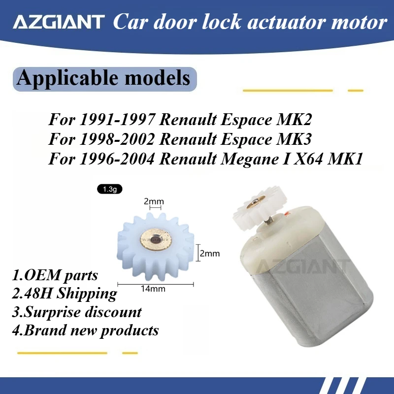 Para 1997-2007 Renault Kangoo MK1/1991-2005 Renault Clio II MK1 MK2 AZGIANT motor actuador de cerradura de puerta de coche 16 dientes nuevas piezas OEM