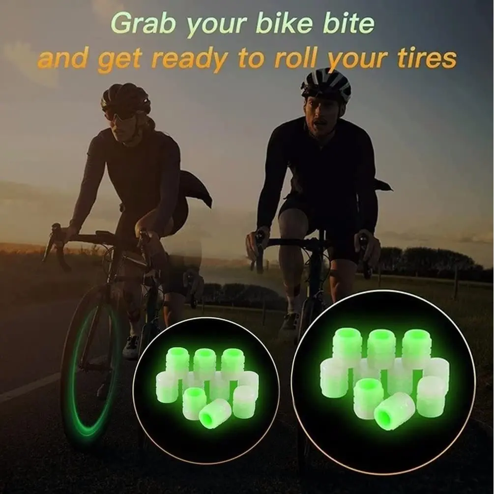 16/20/40Pcs Mini Luminous Tire Valve Caps Car Motorcycle Colorful Glowing Valve Cover Tire Wheel Hub Styling Decor Accessories