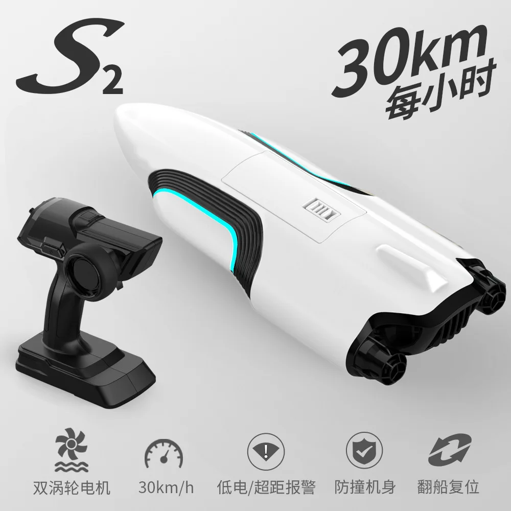 S2 remote control boat double turbojet high-speed speedboat speedboat capsized reset water toy competitive boat model