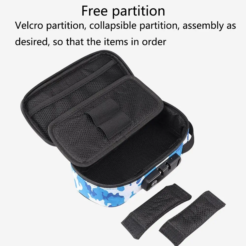 Portable Carbon Lined Smell Proof Bag Combination Lock Easy To Carry Pipe Pouch Secure Lightweight Medicine Lock Box Travel