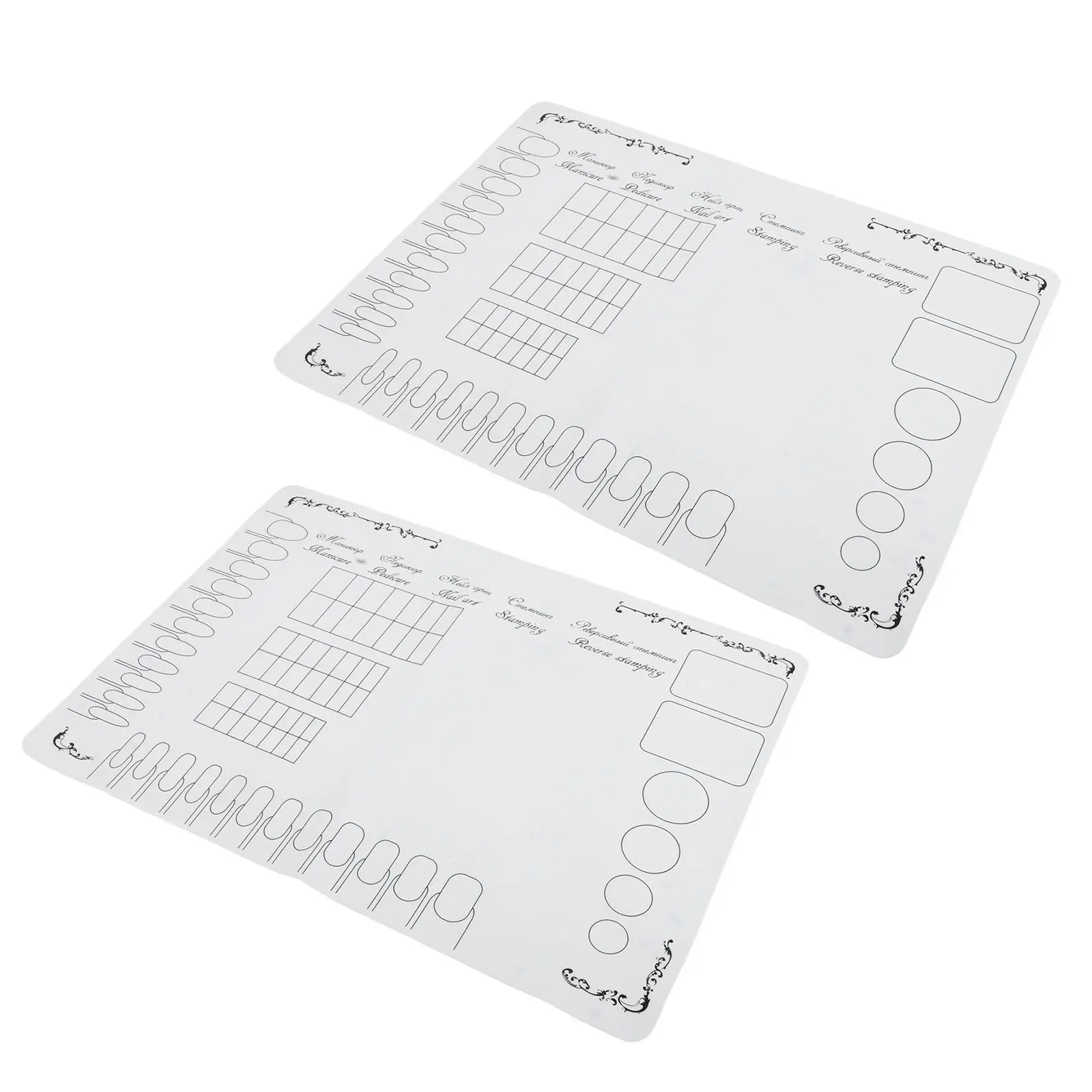 

Комплект из 2 силиконовых ковриков для маникюрного стола 40x30 см с отсоединяемой бумажной палитрой, нескользящий коврик для рабочего места мастера маникюра