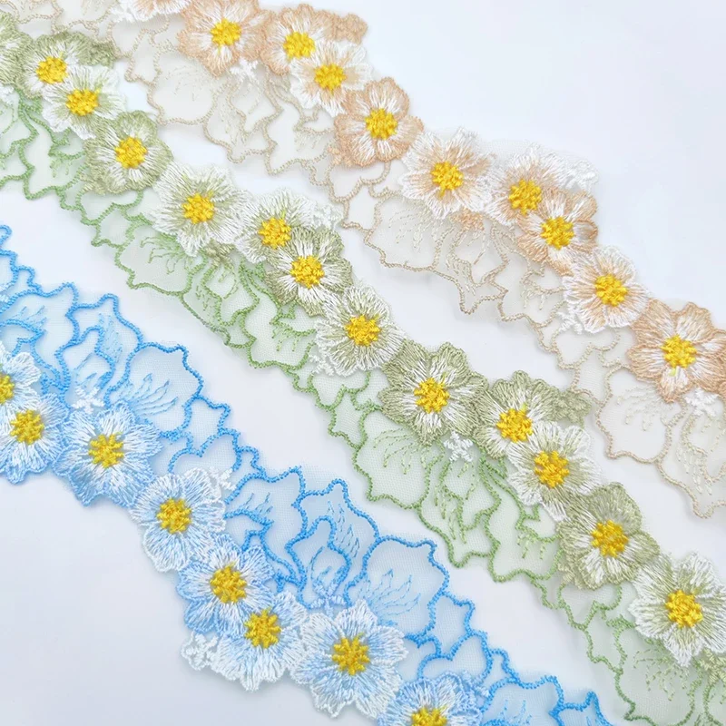 3 Yard Flower Multi-color Embroidered Lace Wedding Clothing Accessories Lace Headwear Hair Clips Home Textile Lace