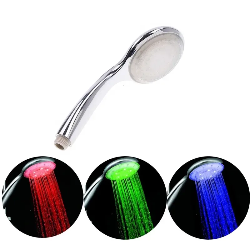 3 color LED Shower Head Sprinkler Sprayer Temperature Sensor Bathroom Change Self-power Bath Faucet Bath Shower Head