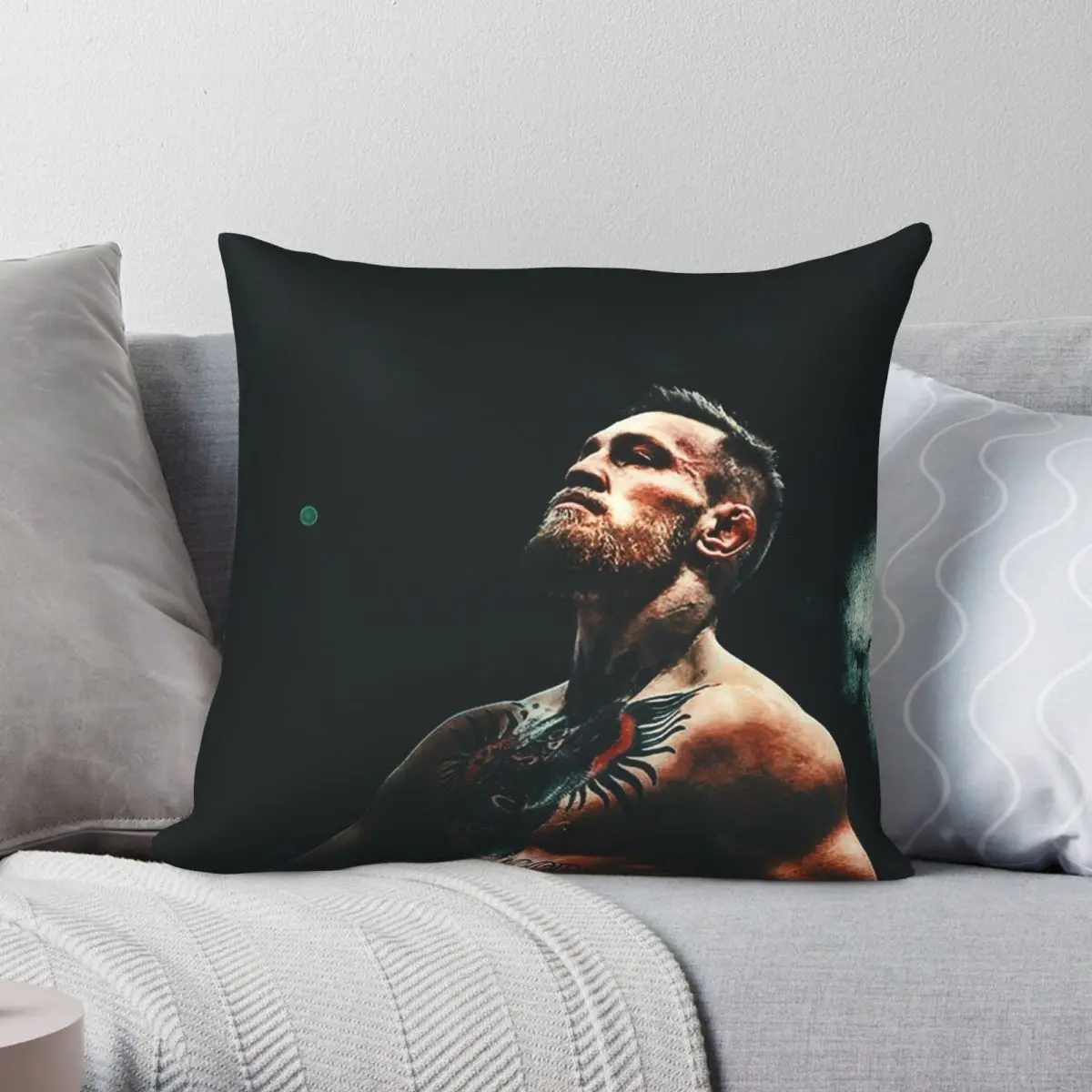 Conor McGregor Square Pillowcase Polyester Linen Velvet Printed Zip Decor Sofa Seater Cushion Cover