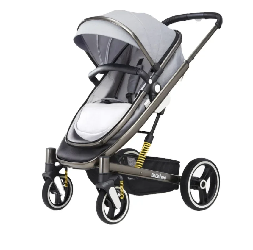 ST368-Poussette de Luxe Pliable pour Bébé, 3 en 1, avec Roues Avant Universelles