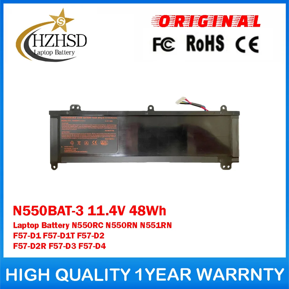 N550BAT-3 11.4V 48Wh Genuine Original Laptop Battery For Clevo N550RC N550RN N551RN For MECHREVO F57-D1 F57-D1T F57-D2 F57-D2R