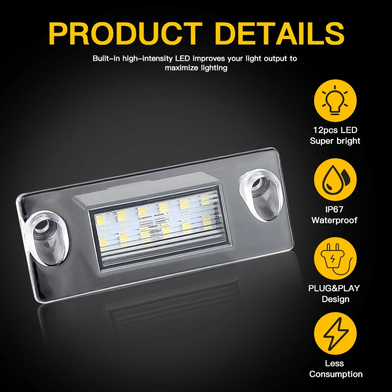 2PCS Suber Bright White Led Number License Plate Lights Canbus For Audi A3 S3 8L A4 B5 Limousine Facelift Avant Car Accessories-image