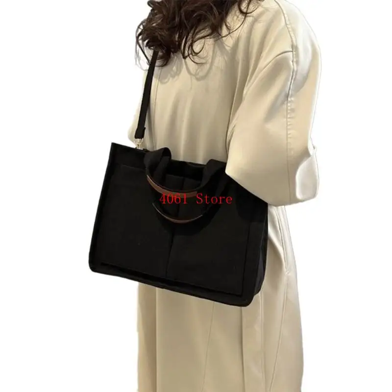 Versatile Canvas Shoulder Bag Multi Functional Crossbody Bag Handbag for Shopping and Errands