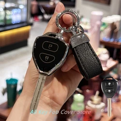 Key Fob Cover Keyring Car Keychain for Toyota Corolla VIOS Camry Yaris RAV4 HiLux Cruiser Fortuner For 2 Buttons Car Remote