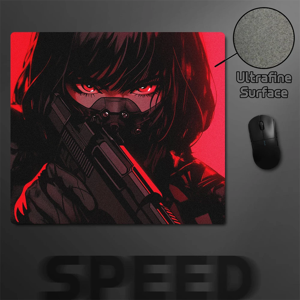 Anime Girl Control Gamer Mouse Pad Gaming Mousepad Rubber Desk Mat 40x45cm Locking Edge Keyboard Pads Anti-slip Speed Mouse Mats