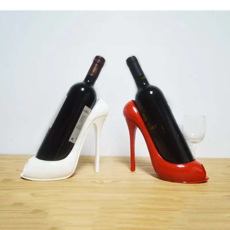 High Heel Shoes Shape Wine Rack Red Beverage Tray Drink Coffee Table Decoration Bottle Stand Nordic Home Decor