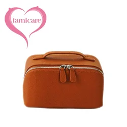 2024 New Head Layer Cowhide Wash Bag Travel Portable Storage Bags Large Capacity Genuine Leather Cosmetic Pack Skincare Bag